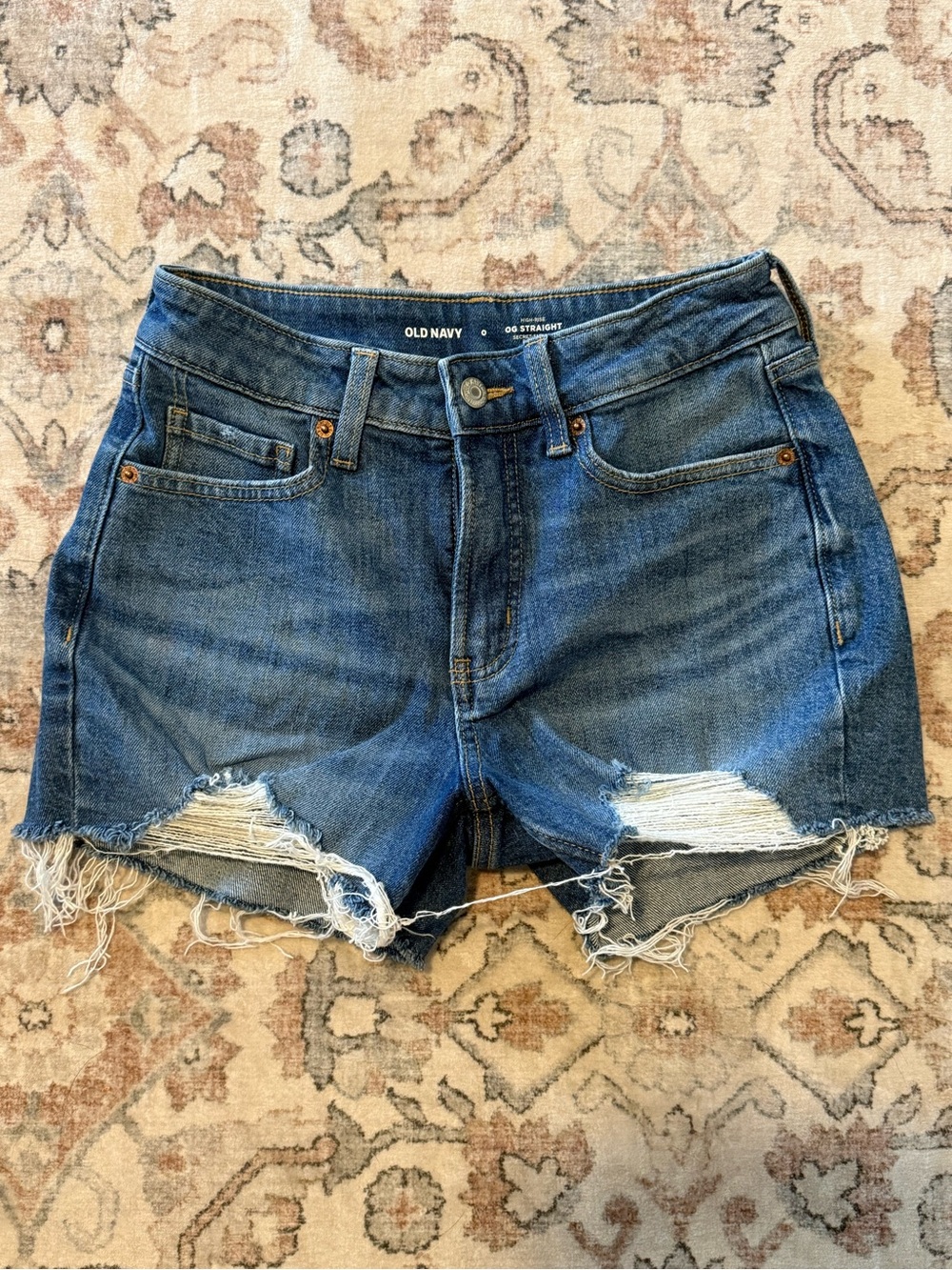 Old Navy Blue Distressed Denim Cutoff Shorts